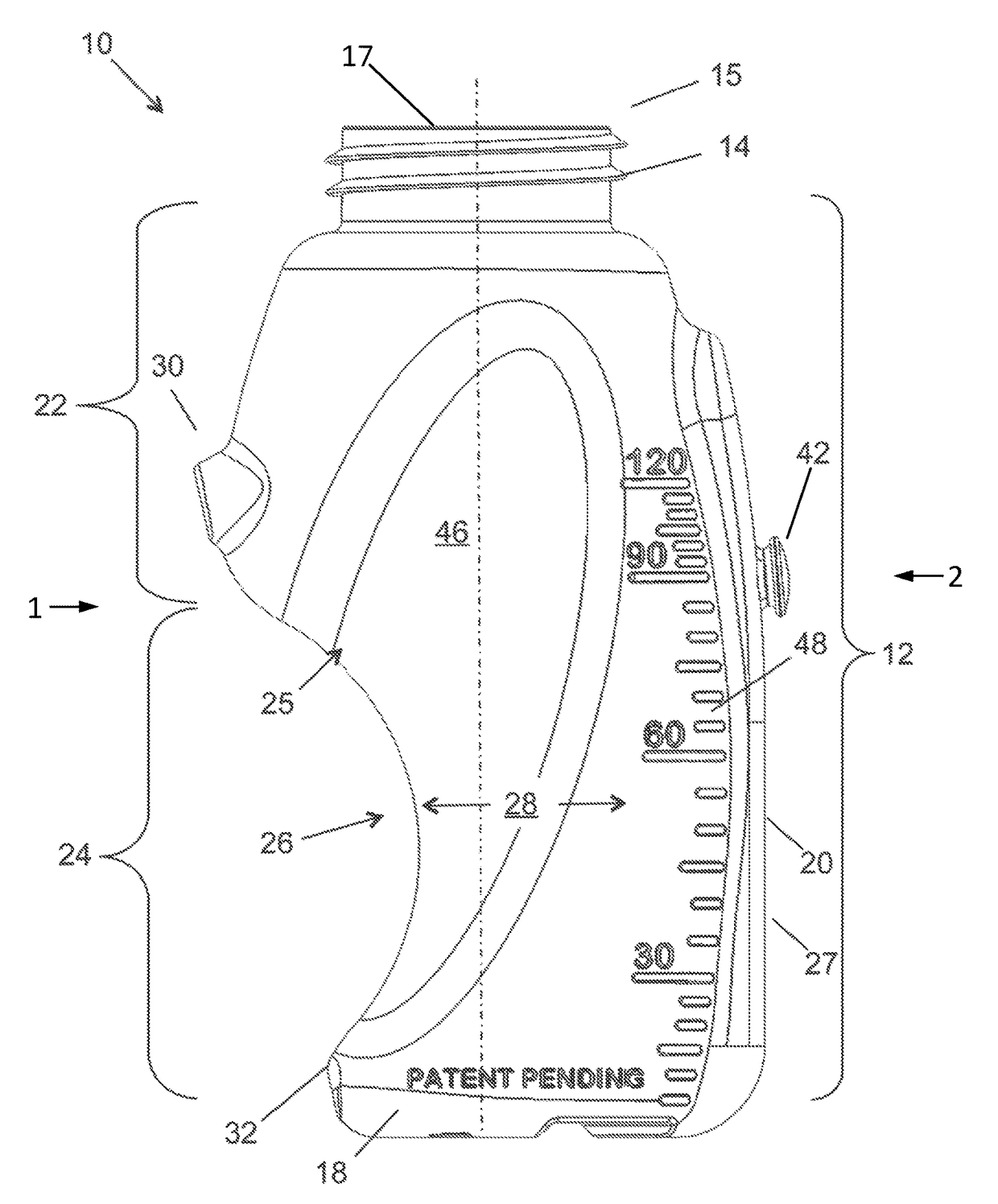 Self-paced ergonomic infant feeding bottle