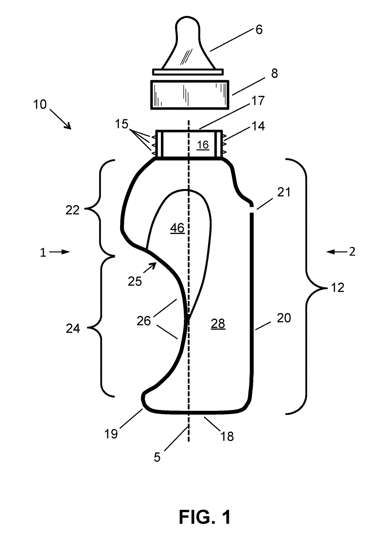 Self-paced ergonomic infant feeding bottle