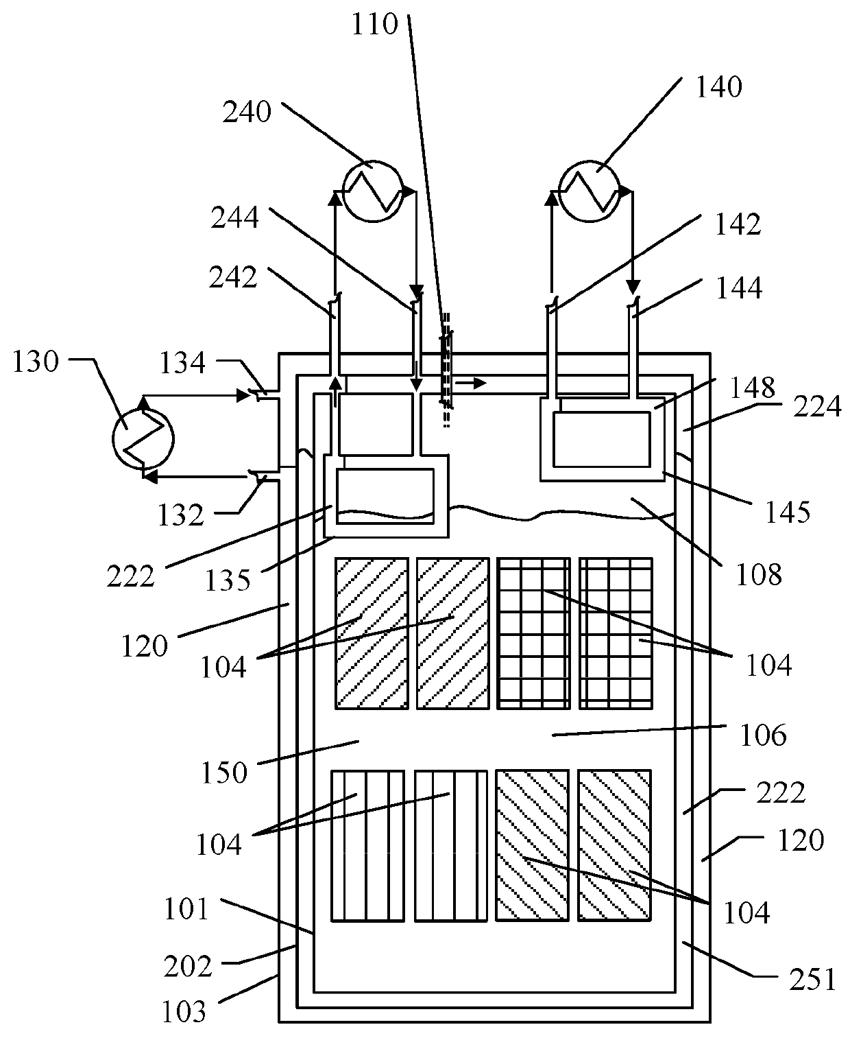 System and method for fluid cooling of electronic devices installed in a sealed enclosure