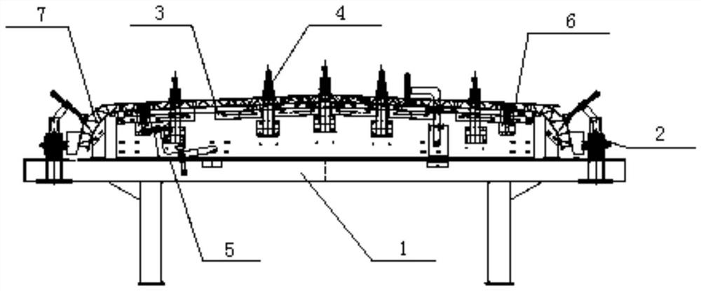 First and second position side positive assembly device for aluminum alloy subway type-A side wall