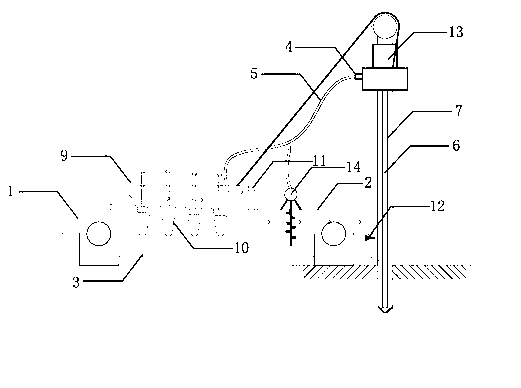 Construction equipment of hole drilling/punching cast-in-place pile with self-provided mud pit and mud separating device