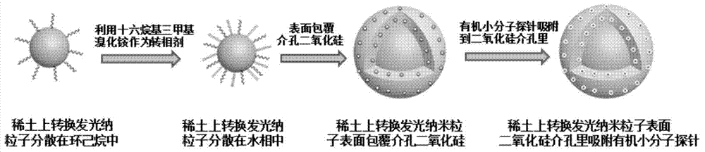 Hydrosulfate radical ion nanometer sensing material with up-conversion luminescence property and preparation method thereof