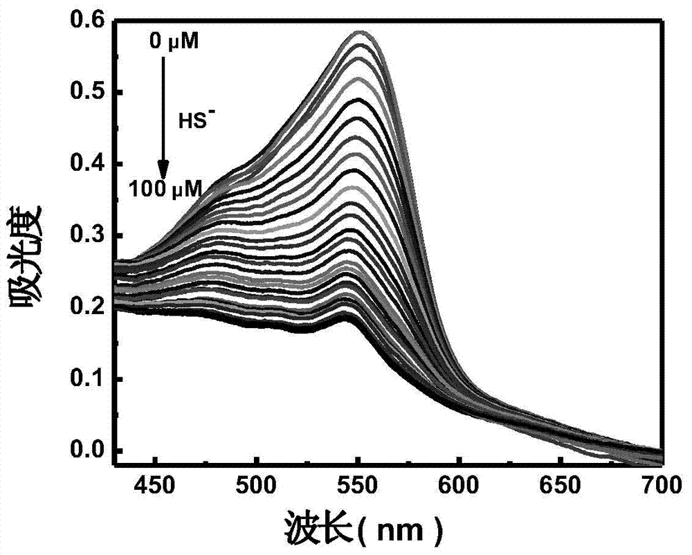 Hydrosulfate radical ion nanometer sensing material with up-conversion luminescence property and preparation method thereof