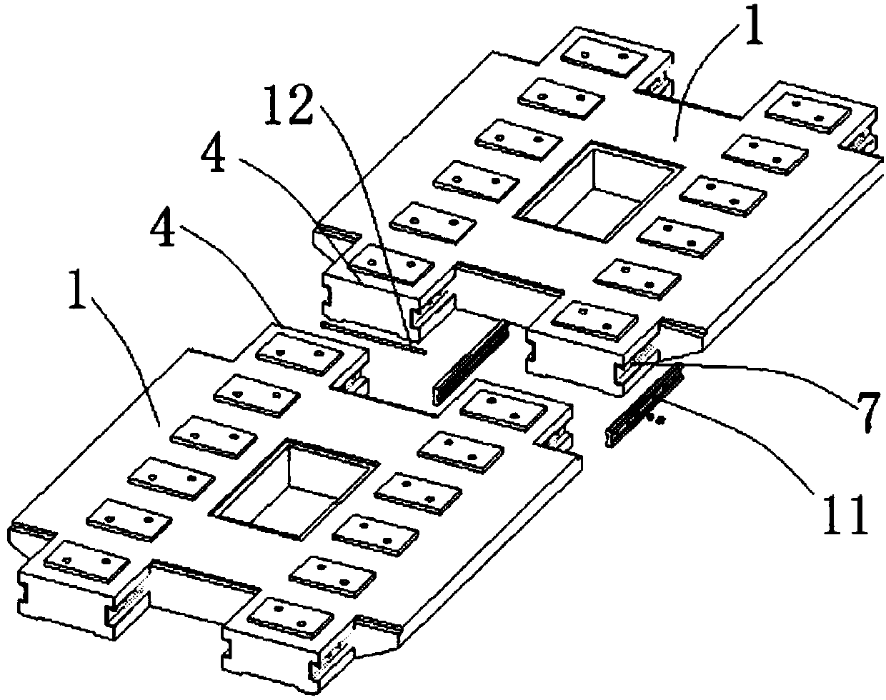 Prefabricated floating slab ballast bed vibration isolation system