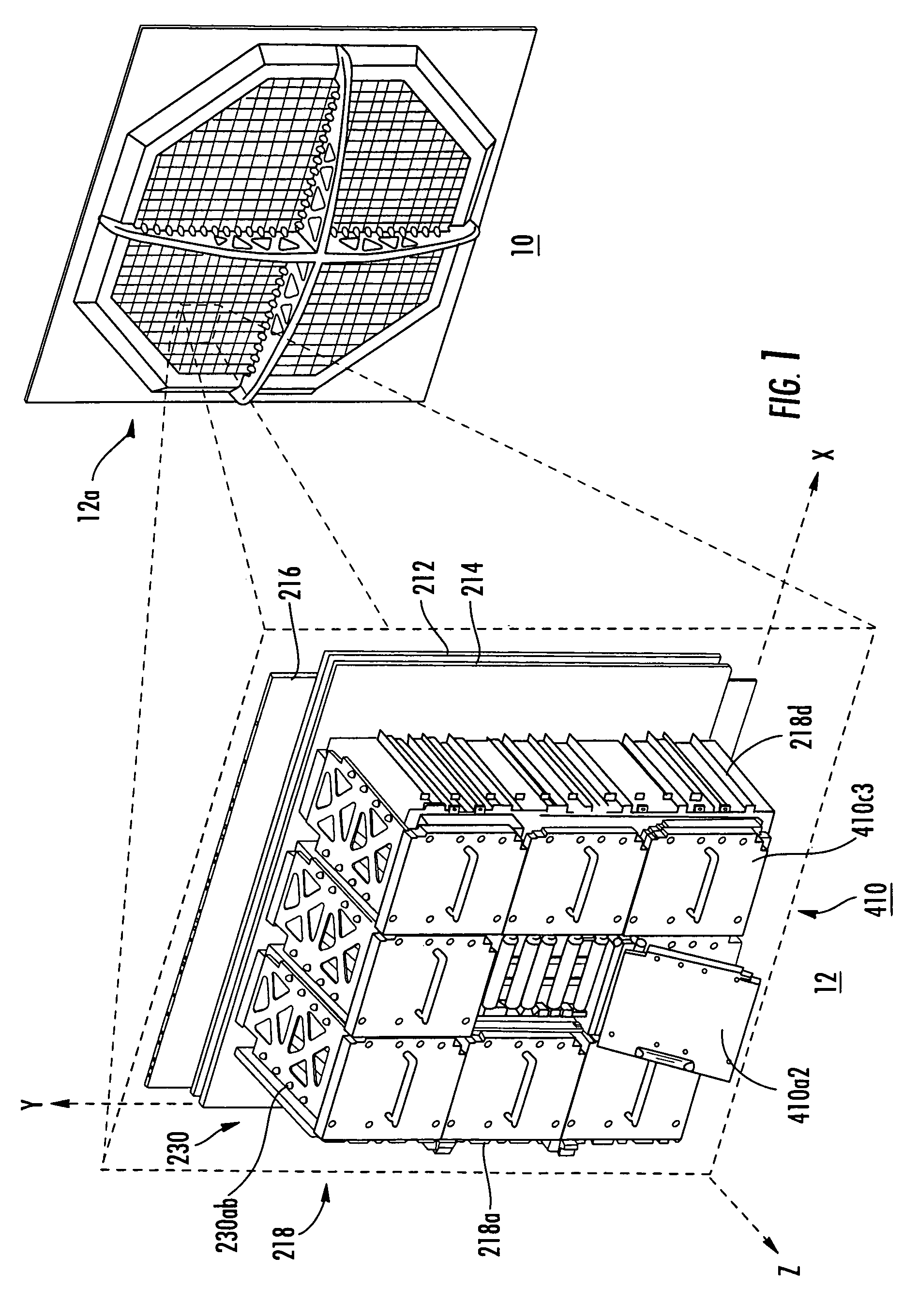 Antenna with compact LRU array