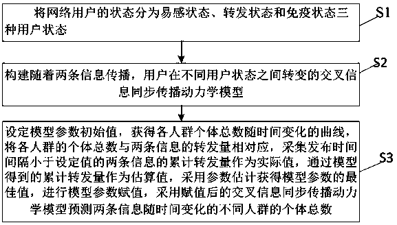 Synchronous cross information propagation analysis method and system based on dynamics