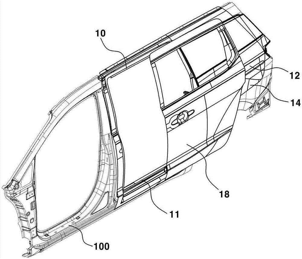 Gull wing door with slide door for vehicle