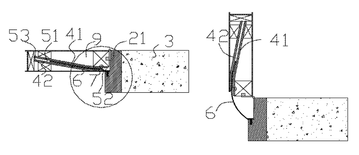 Door with embedded protecting device