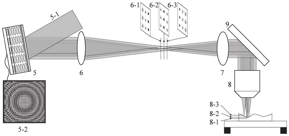 Fractional Fourier holographic femtosecond laser three-dimensional parallel processing and monitoring system and method