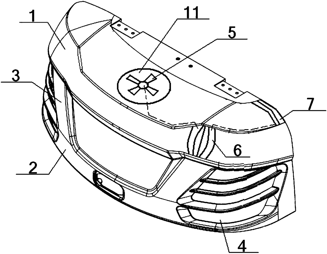 A vehicle engine housing with a heat dissipation port arranged at the top end thereof