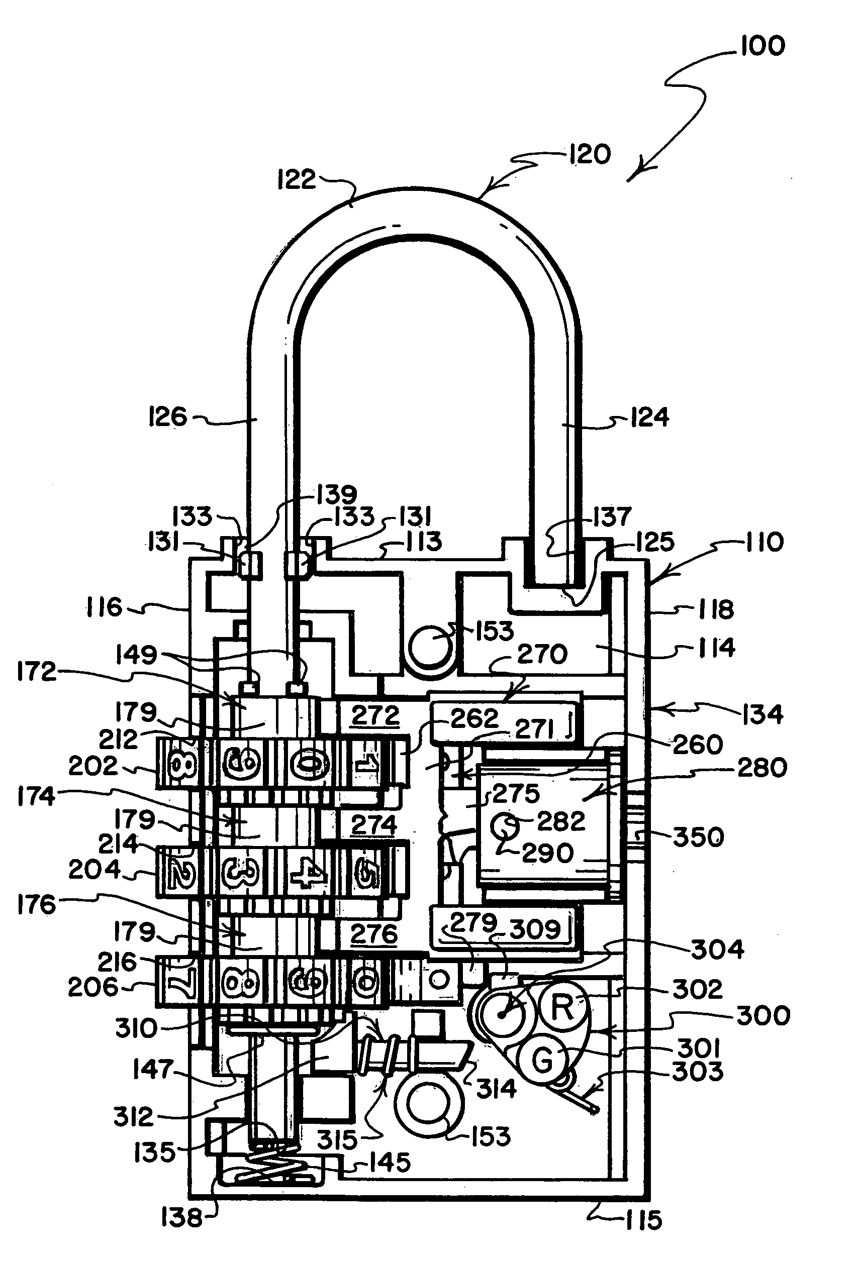 Combination and key operated padlock with indicator