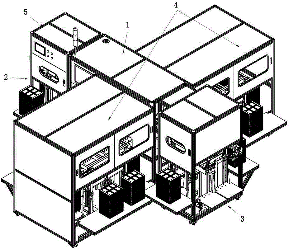 Fully automatic battery code spaying grouping device