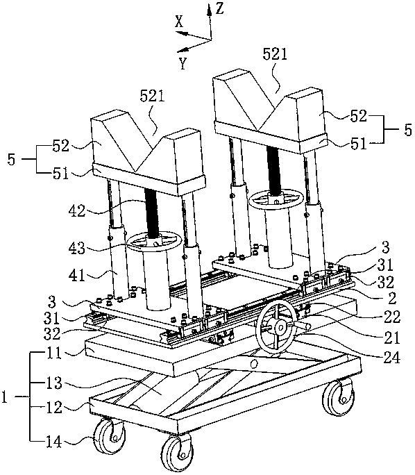 Multi-degree-of-freedom installation transport vehicle and method for transporting and installing model by adopting installation transport vehicle