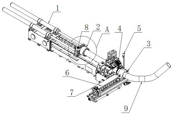 A steel pipe hot-simmering space bending method and hot-simmering space pipe bending machine