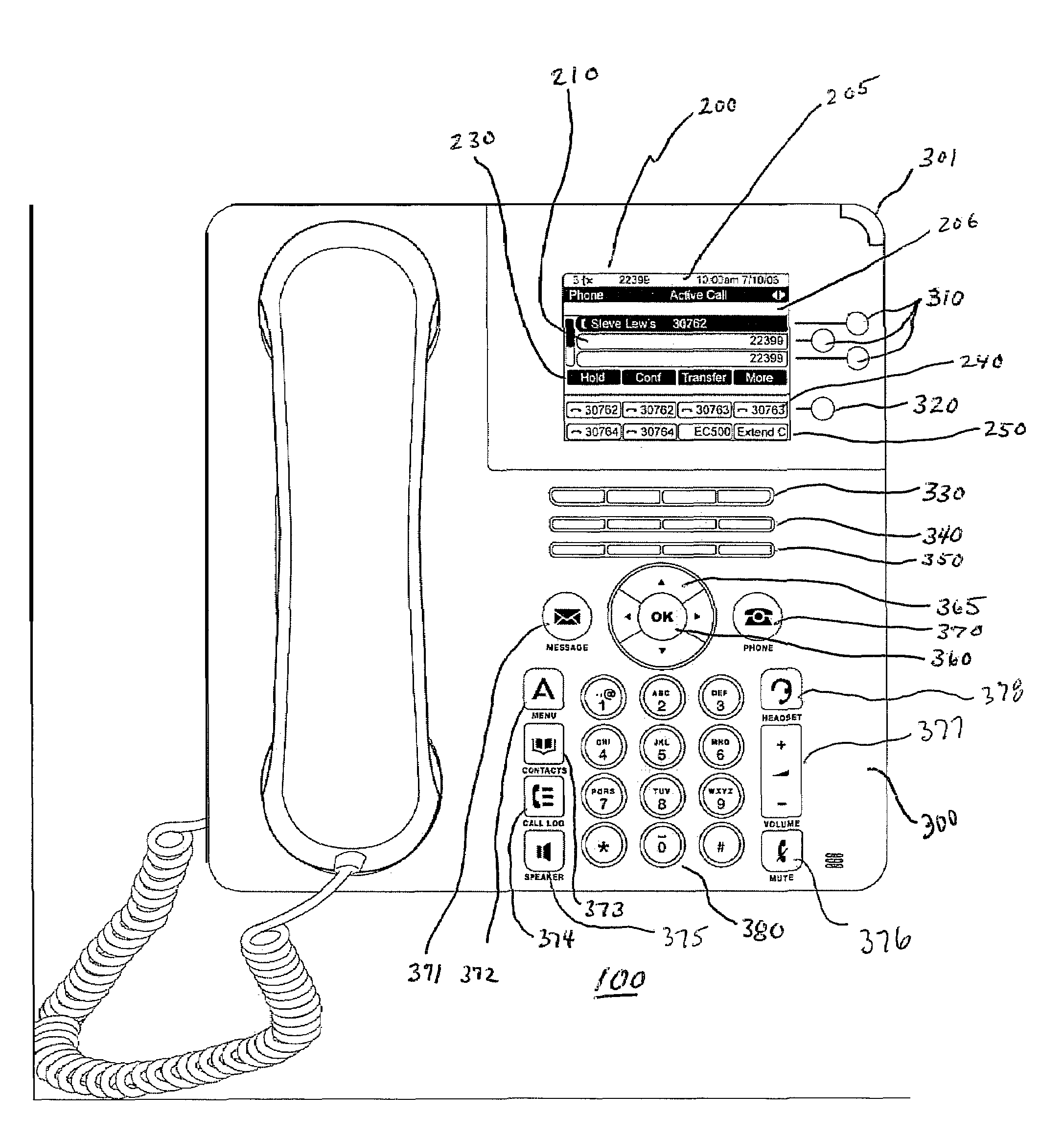 Telephone with enhanced function display and selection ability