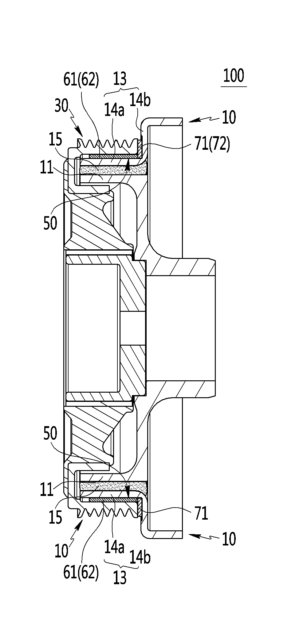 Isolation damper pulley for vehicle