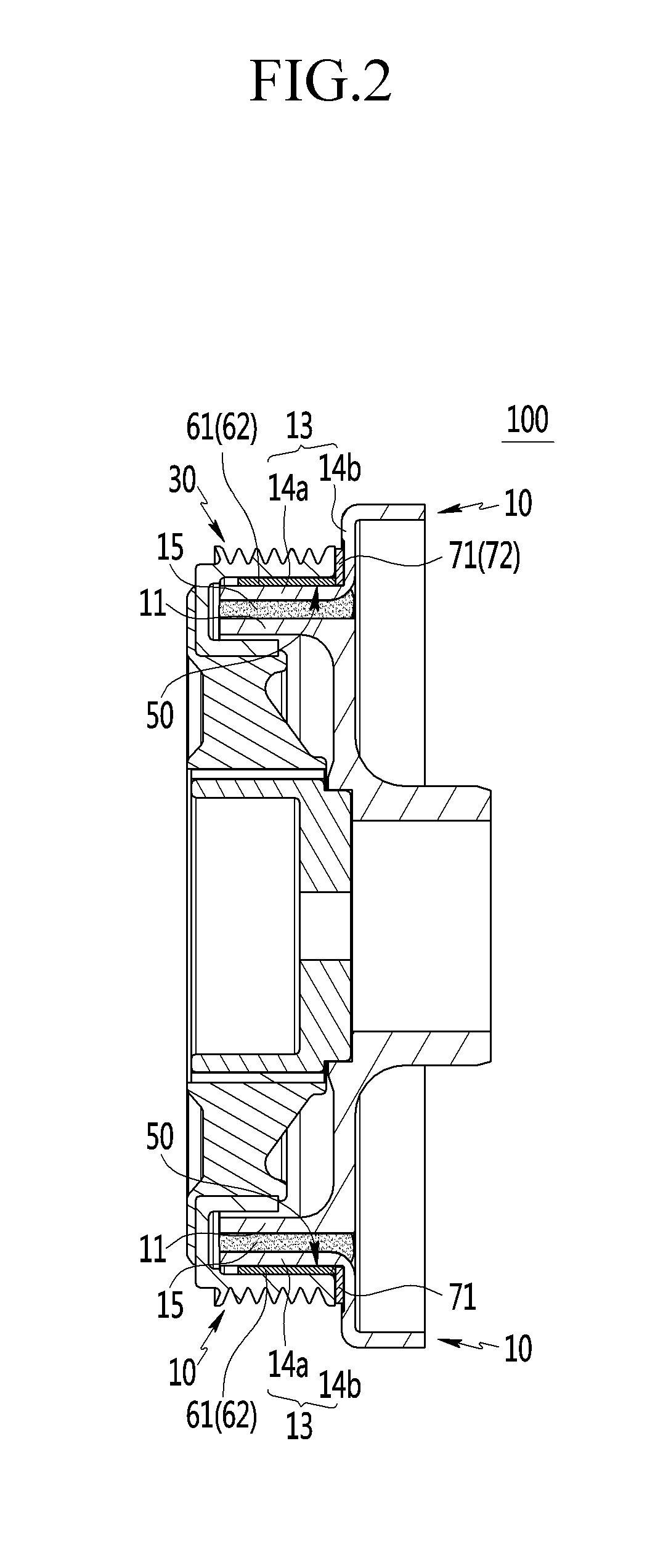 Isolation damper pulley for vehicle