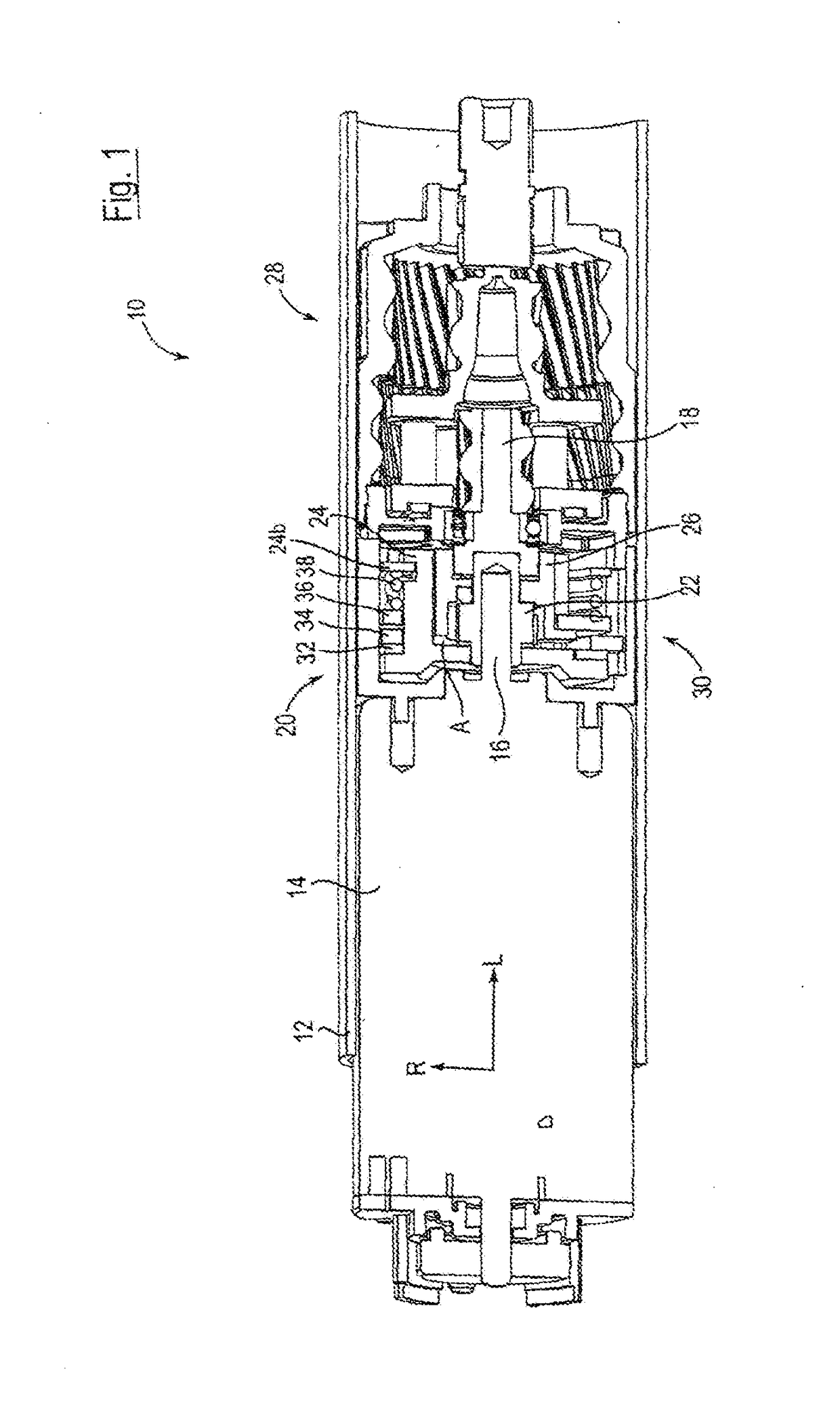 Rotary drive device comprising load-dependent brakes