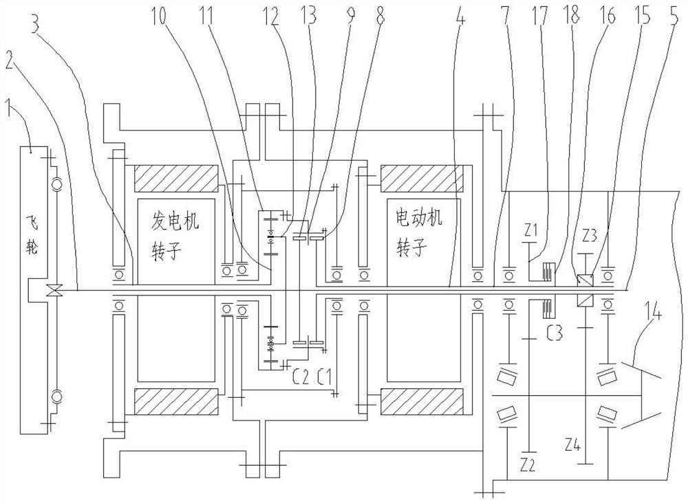 Multi-mode output intermediate-shaft-free stepless speed change transmission system