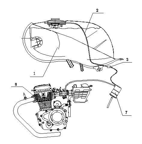 Double-ball valve motorcycle fuel steam acquisition system