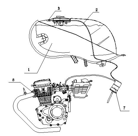 Double-ball valve motorcycle fuel steam acquisition system