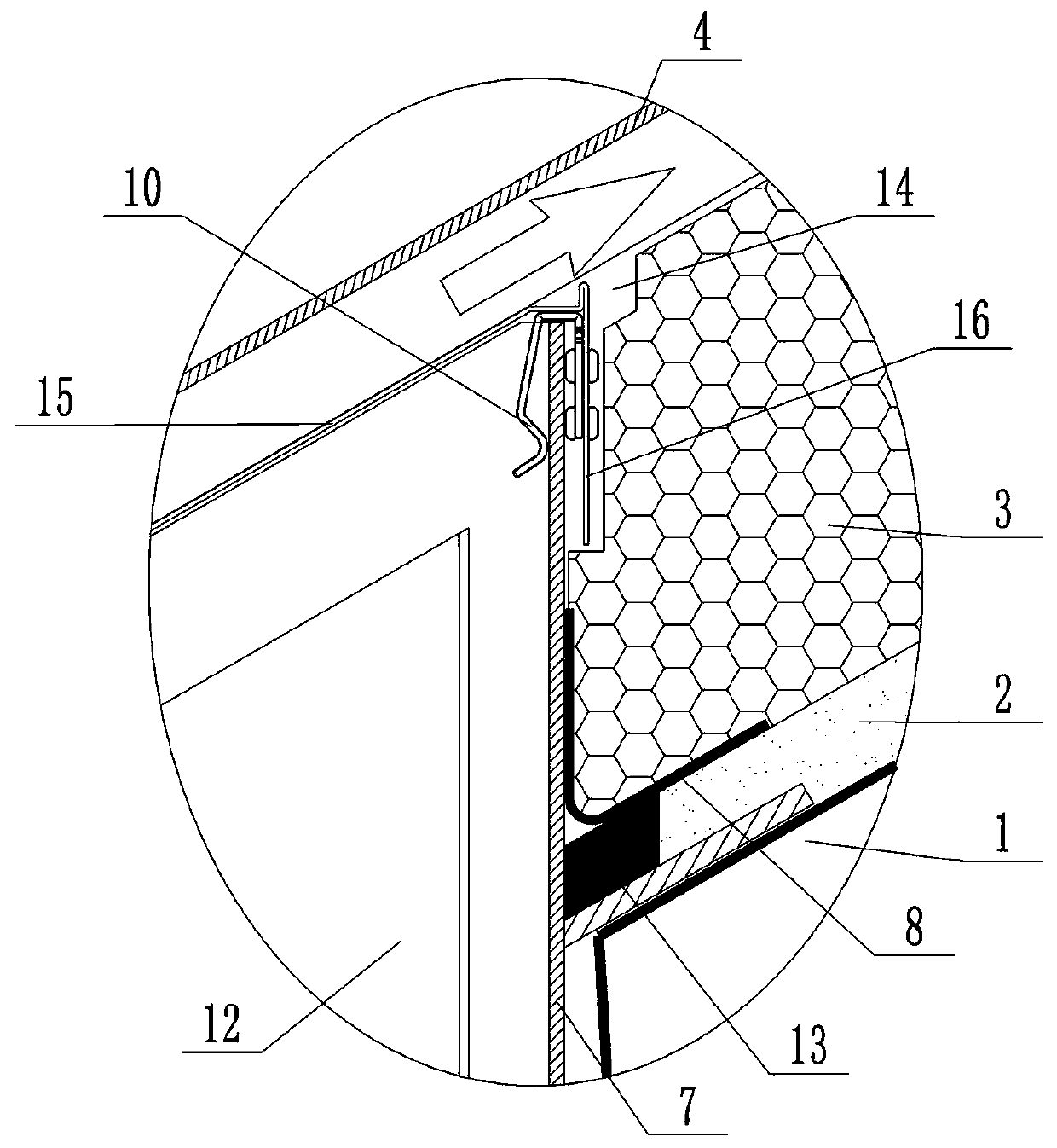 Sloping roof concealment type exit roof pipeline ventilation device and construction process