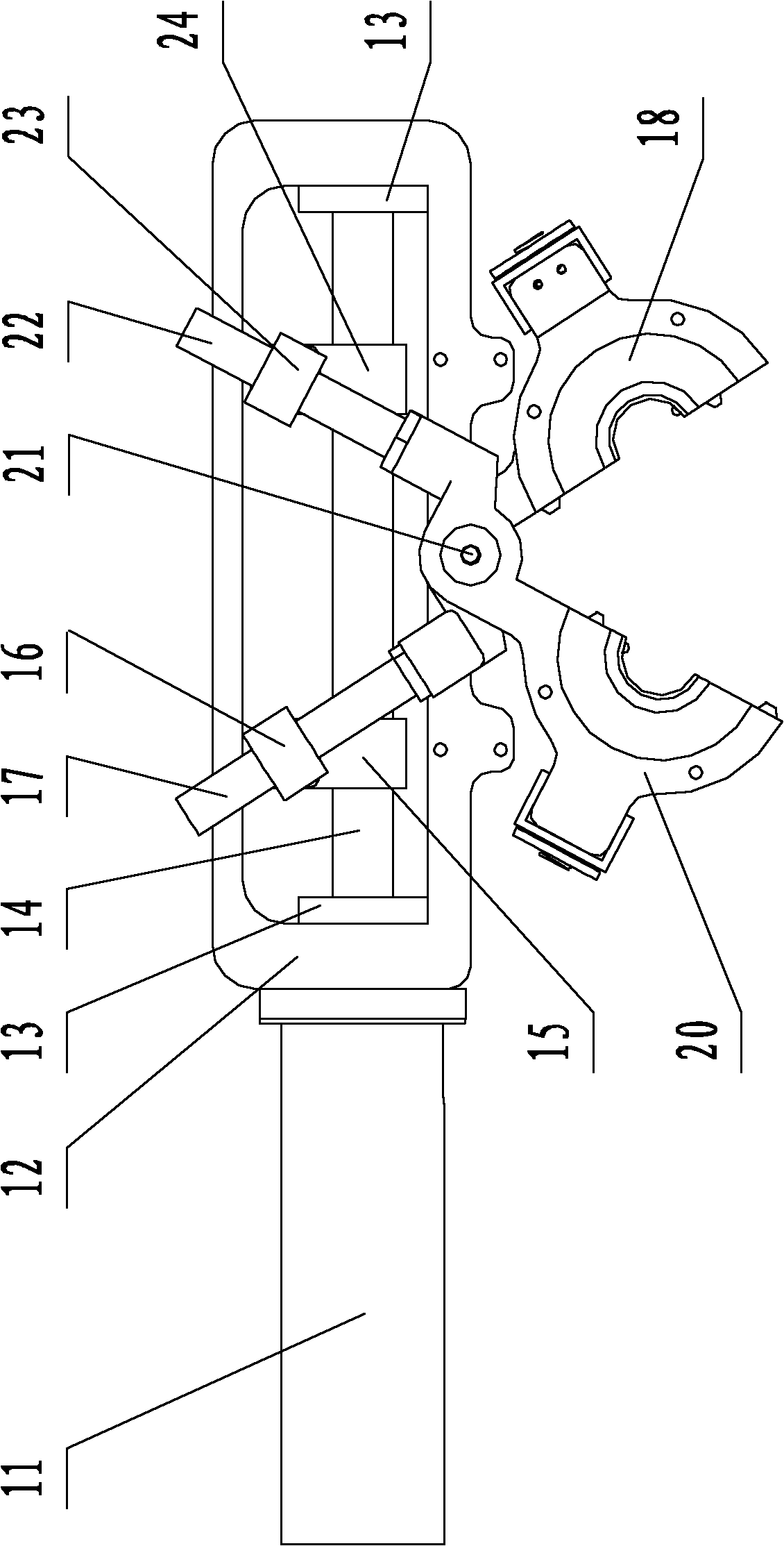 Broken strand crimping work robot mechanism of super-high-voltage power transmission line