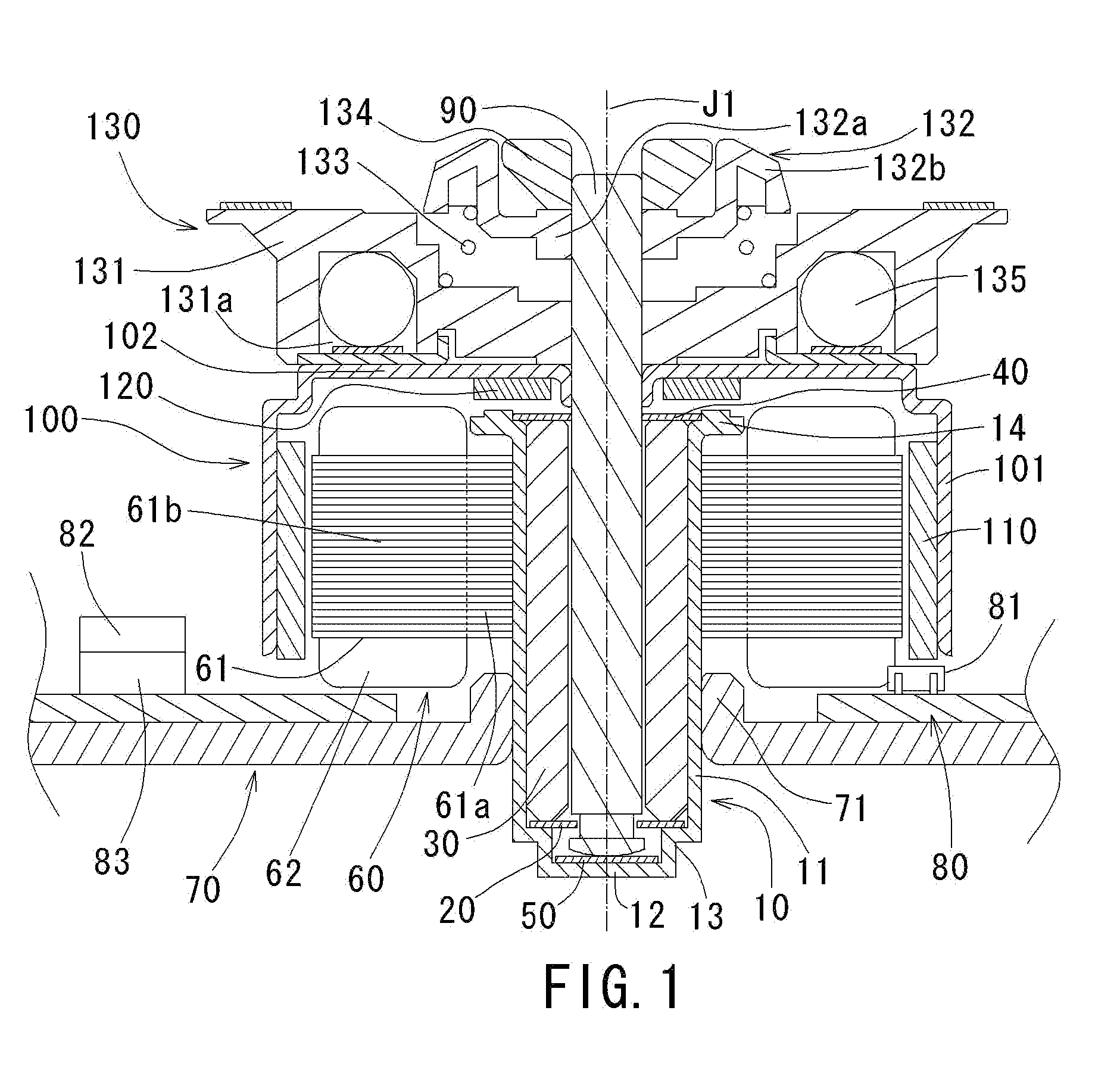 Brushless motor having chucking mechanism, and disk driving device having the brushless motor