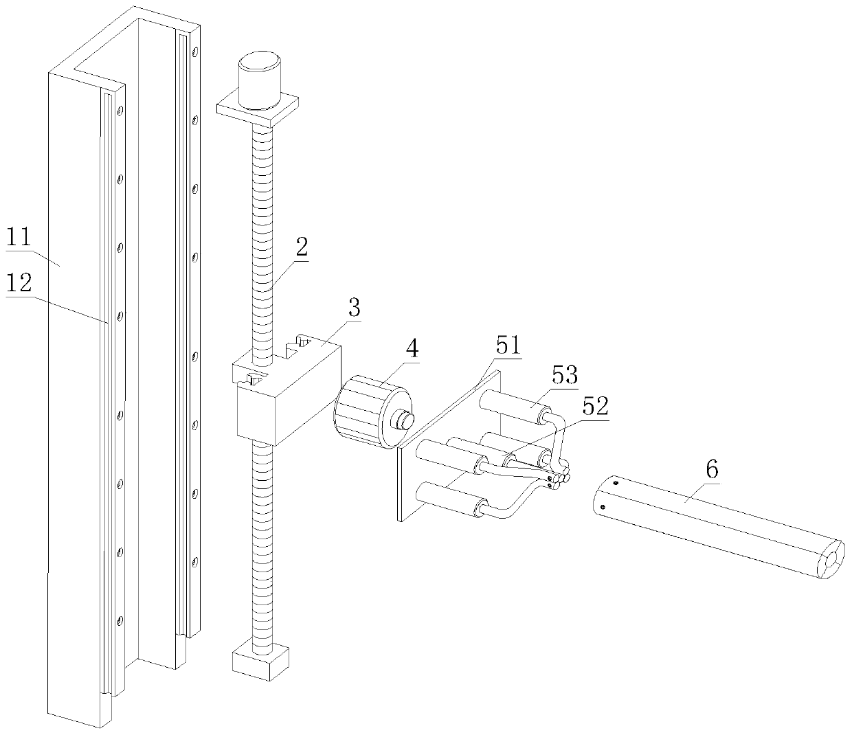 Vertical aluminum-iron continuous casting machine mold processing device and method