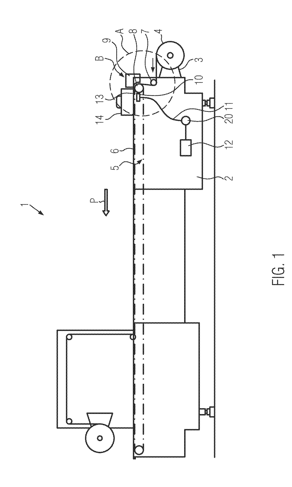 Thermoforming packaging machine with holding strip