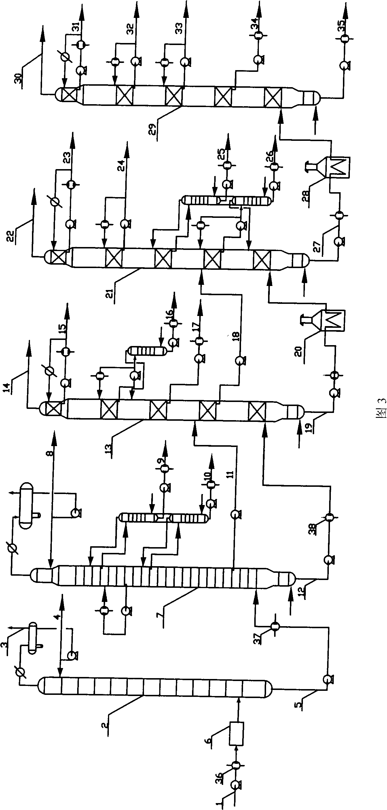 Crude oil gradual distillation energy saving apparatuses and technological process