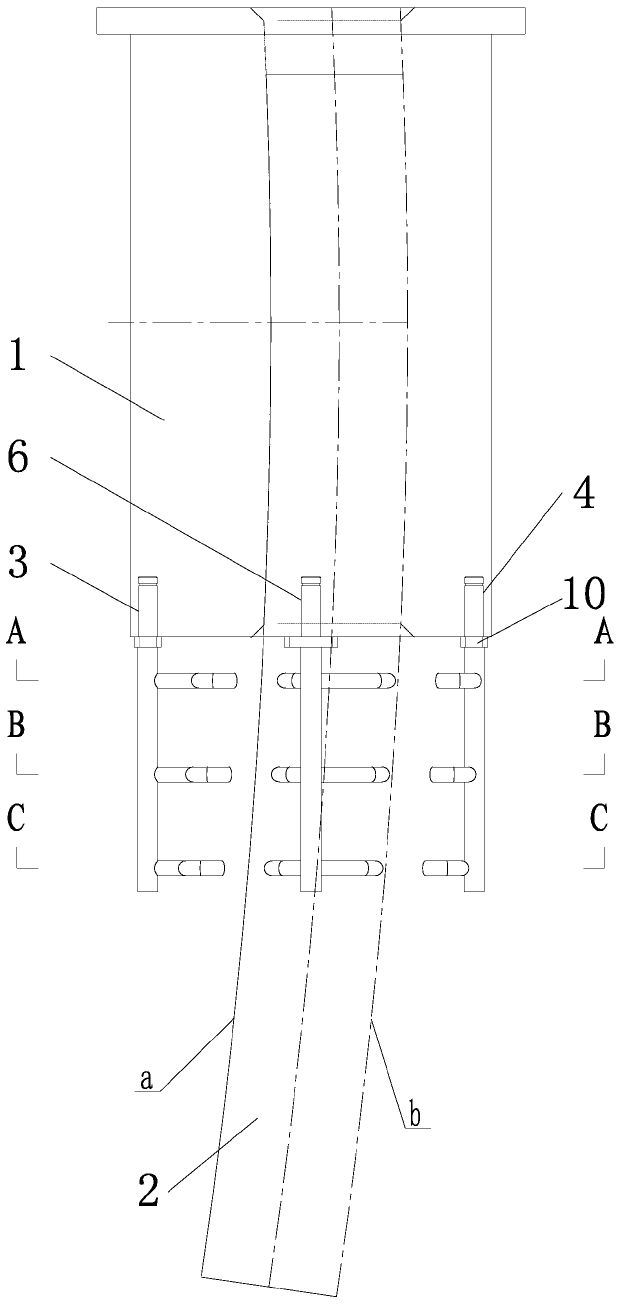 Continuous casting cooling spray device