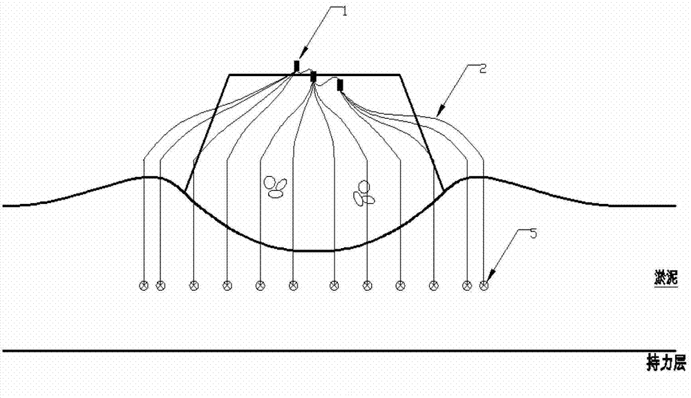 Environment protection explosion squeezing silting embanking method