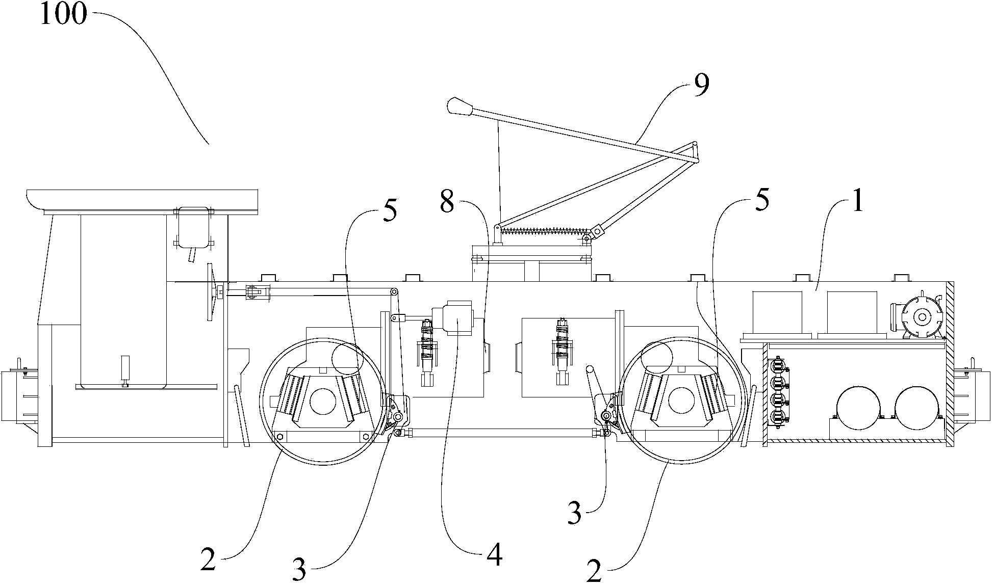 Electric locomotive derailment detection device and electric locomotive with same