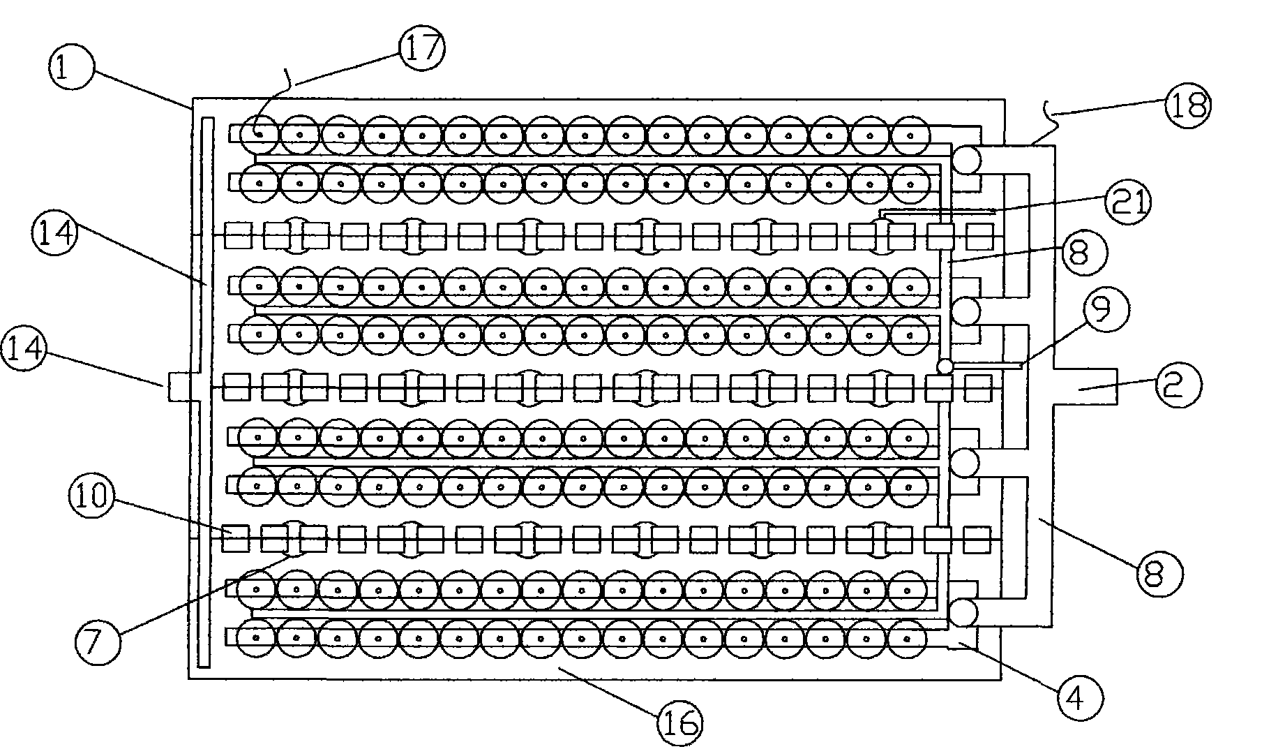 Iron-carbon pipe component capable of purifying waste water, integrated magnetoelectric oxidation biological filter chamber and application system