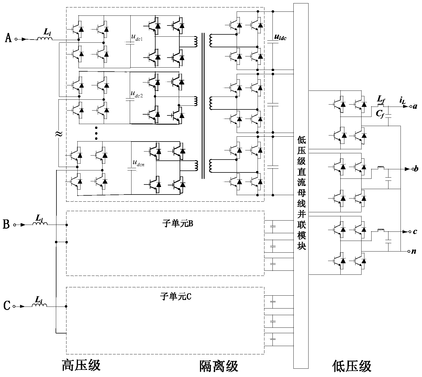 Modularized H-bridge cascade multilevel mutual-balance power electronic transformer