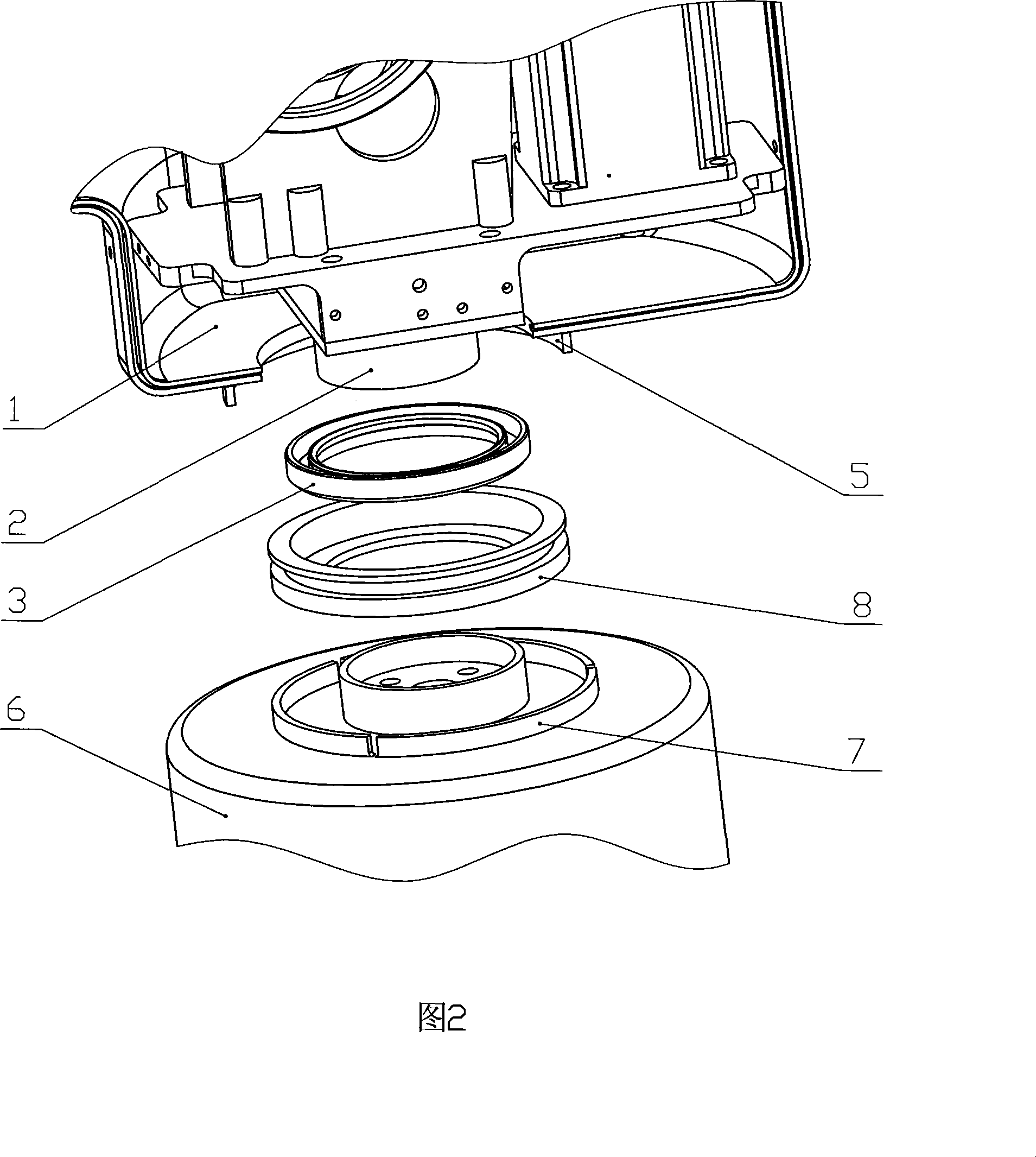 Water-proof structure of outdoor horizontal stage rotational axis