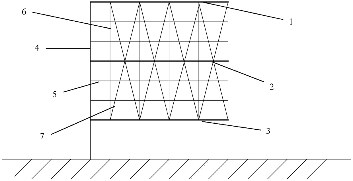 Thin-wall hollow high pier reinforcing steel bar formwork support and construction method