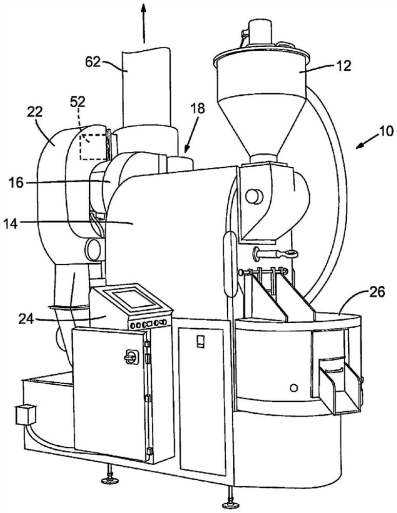 Smokeless coffee baking machine and processing method