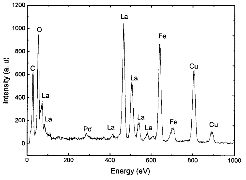 Palladium-doped lanthanum ferrite powder preparation method