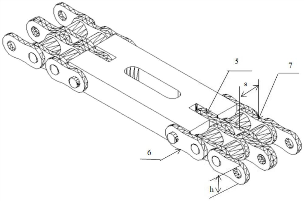 Chain connecting plate for traveling chain of blast furnace tapping machine trolley