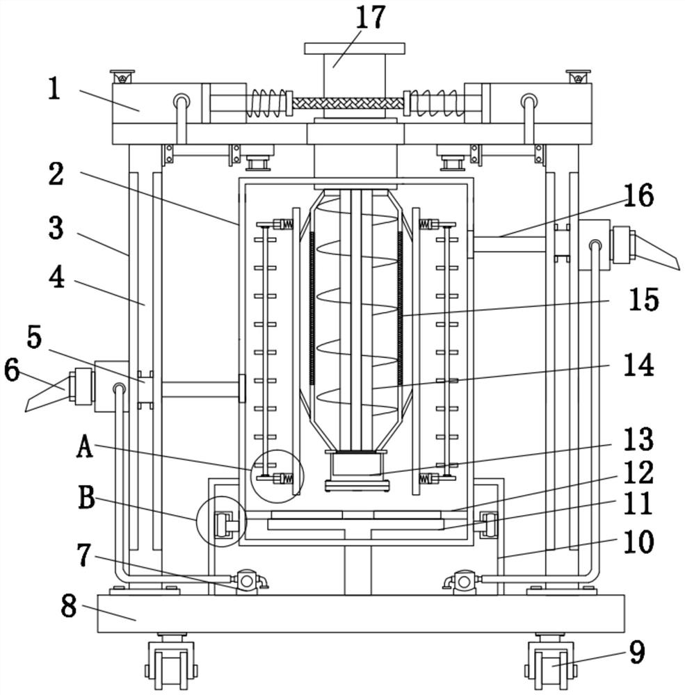 Disinfection spraying device in shed for poultry breeding