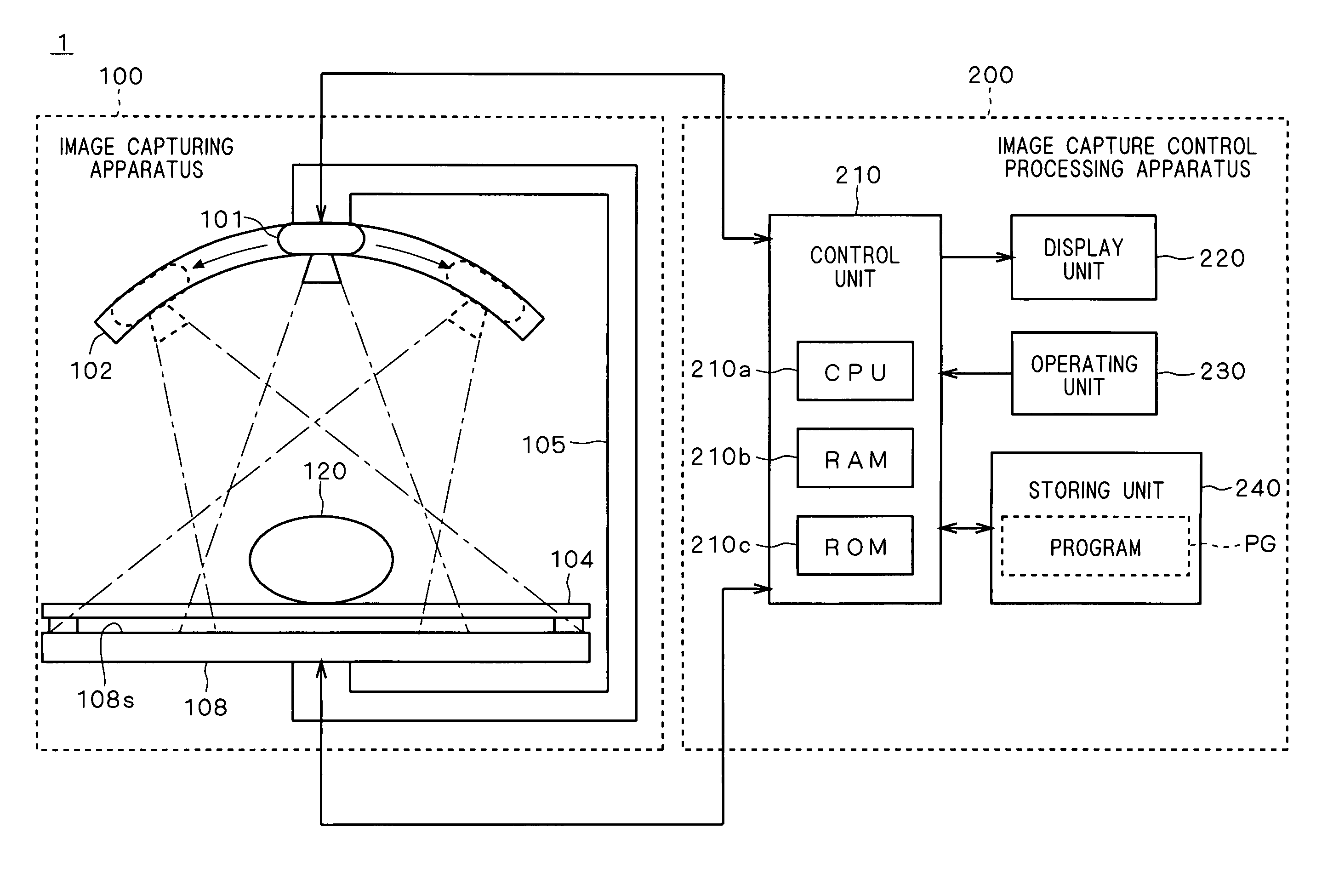 Transmission image capturing system and transmission image capturing method