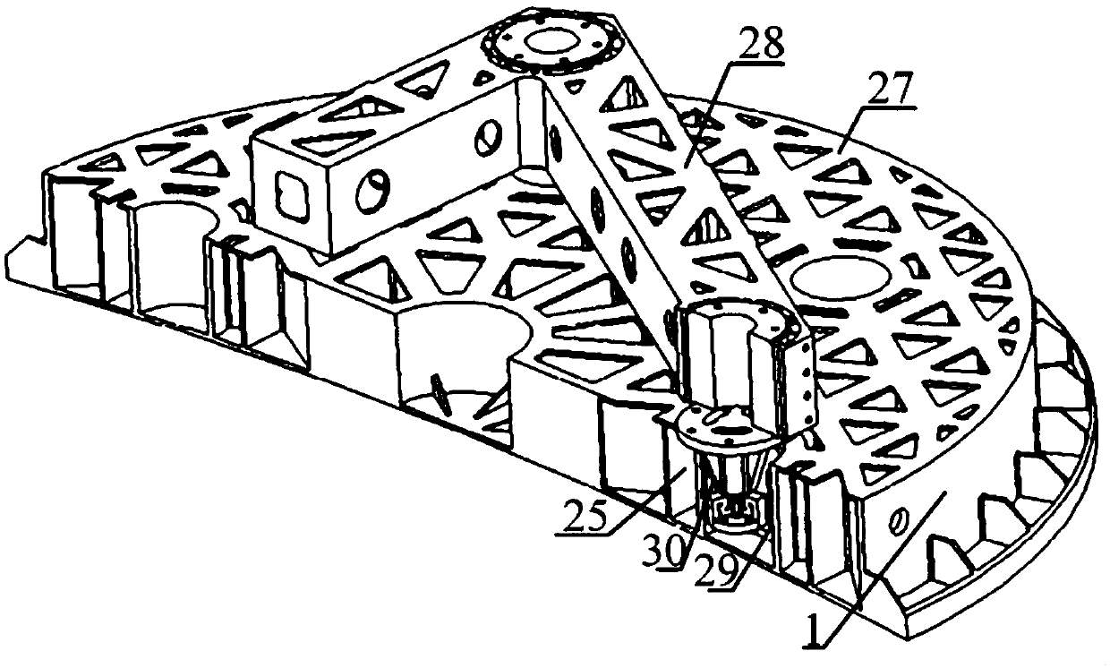 Large-caliber infrared telescope adjustable supporting device based on gradient type porous structure