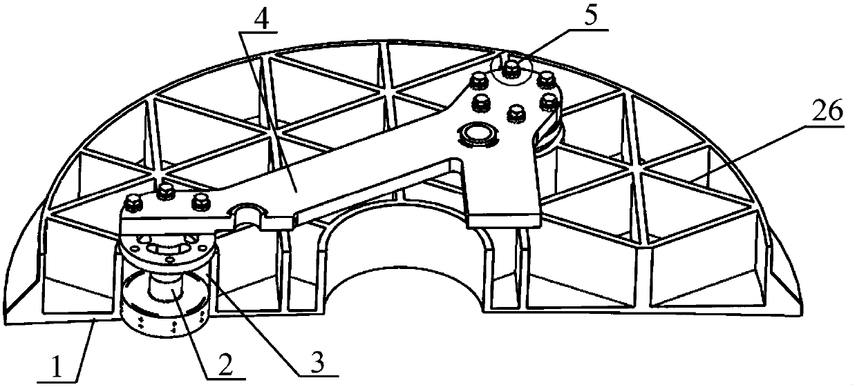 Large-caliber infrared telescope adjustable supporting device based on gradient type porous structure