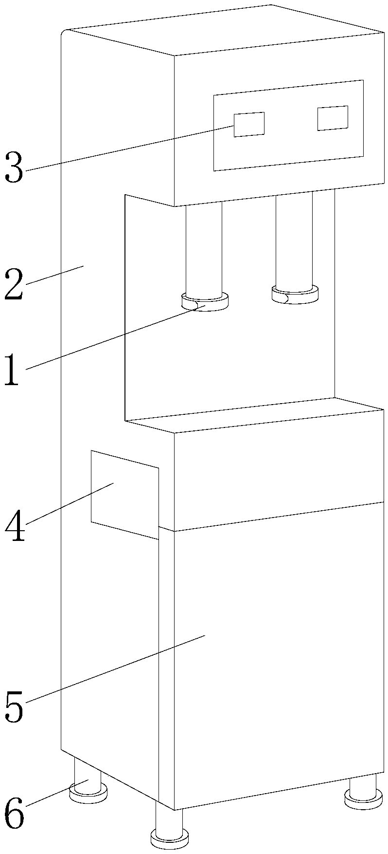 Vertical water dispenser with rotational flow brewing function