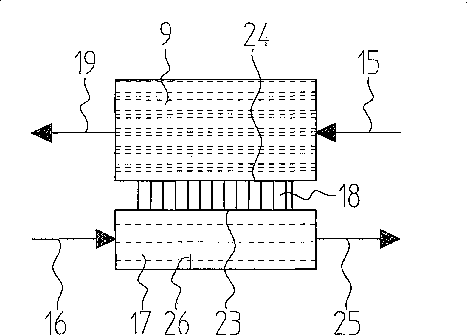 Batch dishwasher with waste water heat recovery