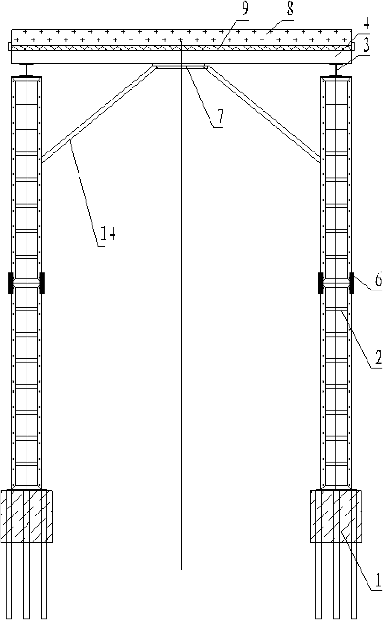 Steel structure hangar tunnel and installation method