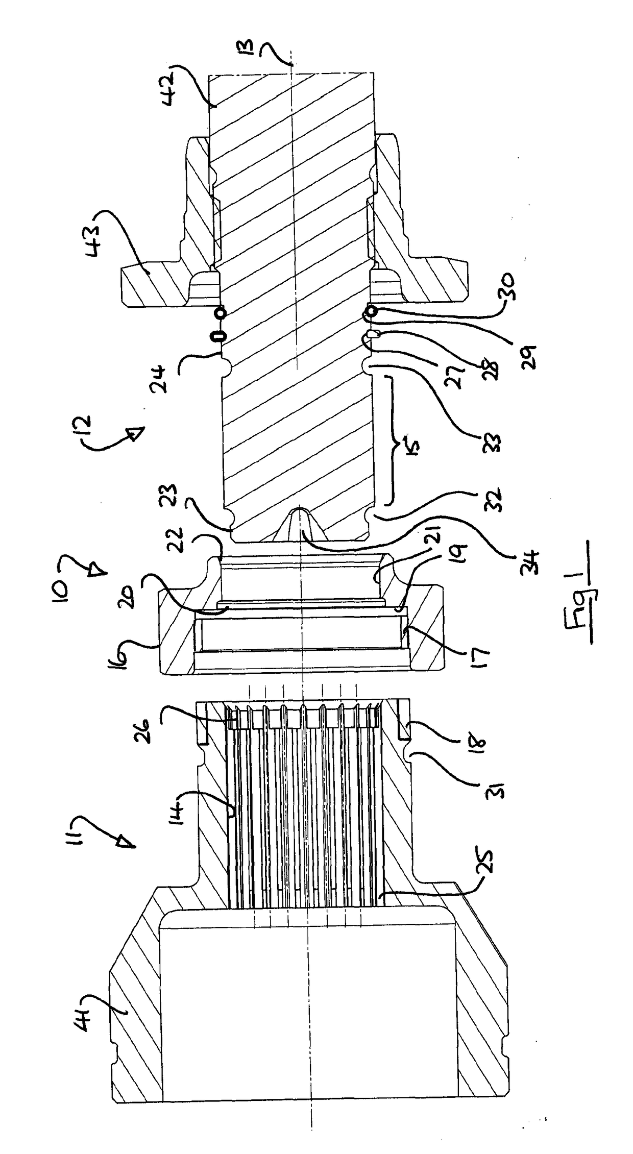 Rotating shaft coupling