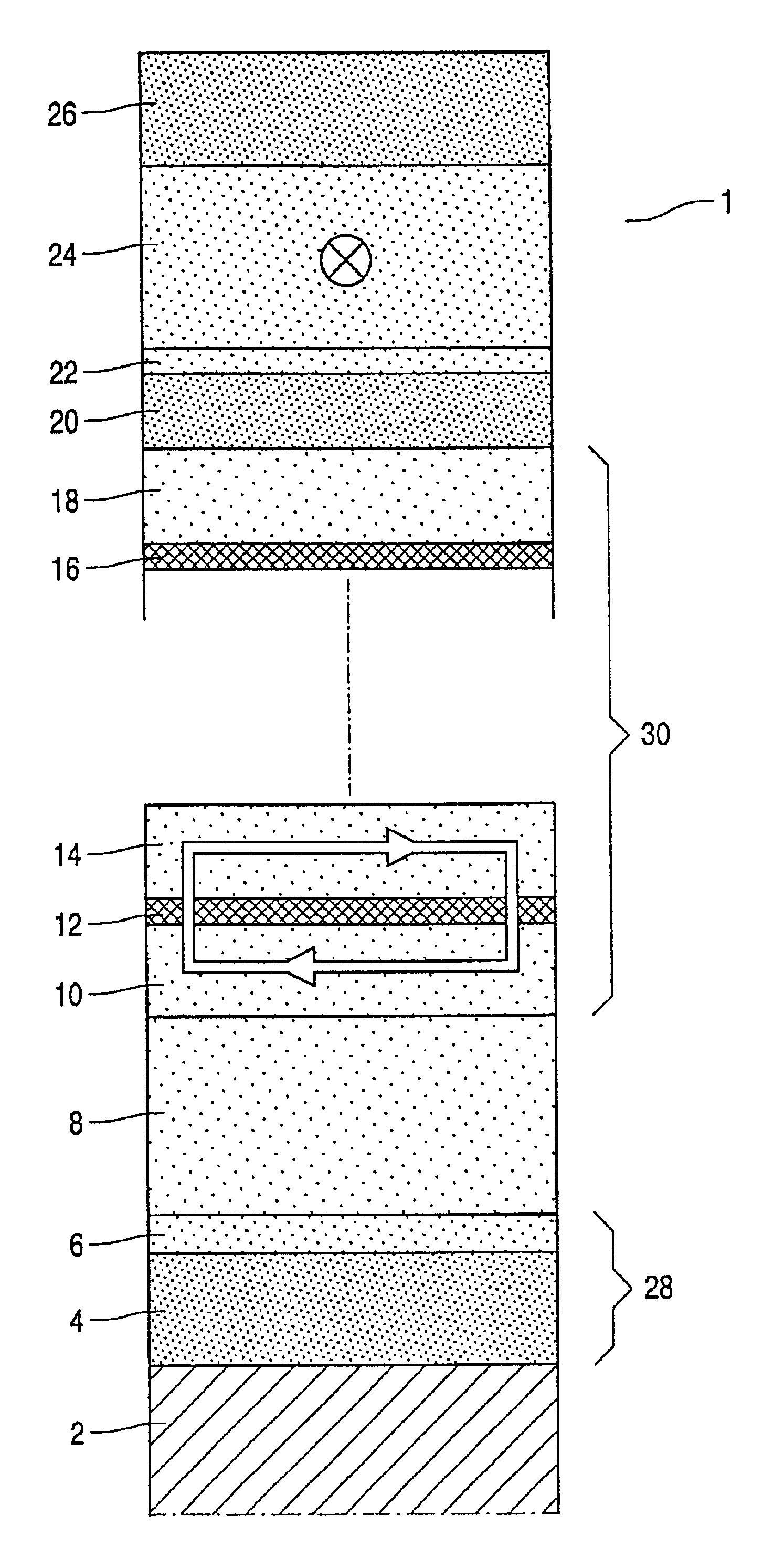 Magneto-resistive device with a magnetic multilayer structure